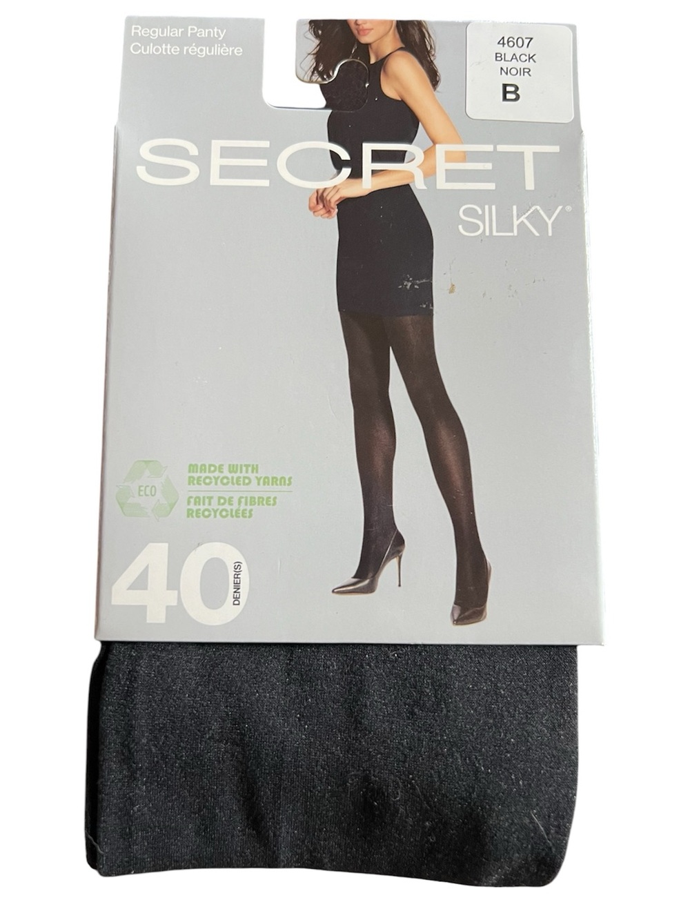 Secret Silky 40 Denier Black Tights Size B BNIB Recycled Yarn Hosiery